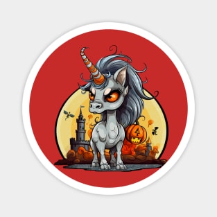 Halloween Scary Candy Corn Unicorn Magnet